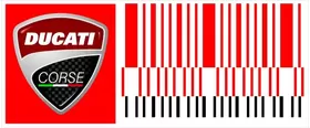 Ducati Wrooom Corse Bar-Code Decal / Sticker