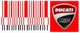 Ducati Wrooom Corse Bar-Code Decal / Sticker