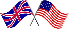 British and Star Spangled Banner Flag Decal / Sticker