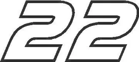 22 Race Number AF Pespi Font Decal / Sticker