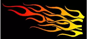Yellow to Red faded flames Decal / Sticker
