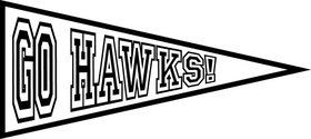 Go Hawks Pennant Decal / Sticker 02