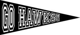 Go Hawks Pennant Decal / Sticker 03