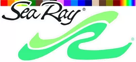 Green and Black Sea Ray Lettering and Logo Decal / Sticker 04