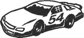 Race Car Outline Decal / Sticker 02