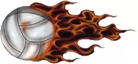 Flaming Volleyball Ball Decal / Sticker