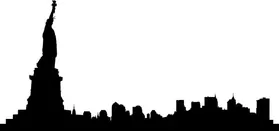 New York Skyline Silhouette Decal / Sticker 05