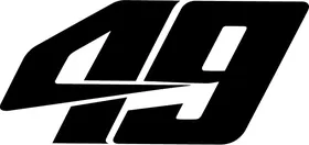 49 Race Number Decal / Sticker d