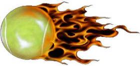 Flaming Tennis Ball Decal / Sticker