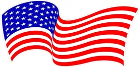 American Flag Waving Decal / Sticker 89