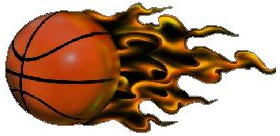 Flaming basketball decal / sticker