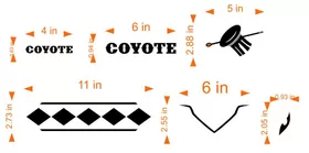 Top Gun Coyote Helmet Decal / Sticker Set 01