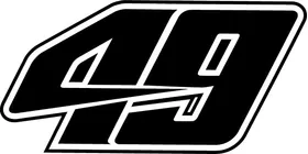 49 Race Number Decal / Sticker b