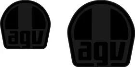 AGV Helemet Decal Sticker Covers 26 Matte Black and Satin Black
