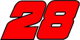28 Race Number 2 COLOR Decal / Sticker