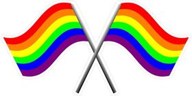 Crossed Rainbow LGBT Flags Decal / Sticker 11