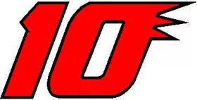 10 Race Number 2 Color Decal / Sticker