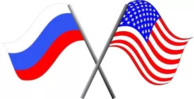 Russian and USA flags Decal / Sticker