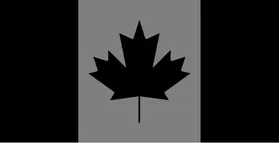 Black and Gray Canadian Flag Decal / Sticker 08