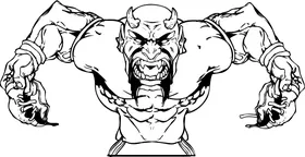 Football Devils Mascot Decal / Sticker