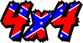 Z 4x4 Confederate Flag Decal / Sticker 51