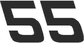 55 Race Number Hemihead Font Decal / Sticker