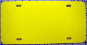 Plastic Yellow Blank License Plate