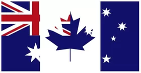 Australian Canadian Flag Decal / Sticker 06