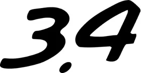 Porsche 3.4 Numbers Decal / Sticker 17