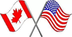 American and Canadian Flag Decal / Sticker