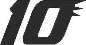 10 Race Number Solid Decal / Sticker