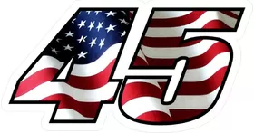 Number 45 American Flag Decal / Sticker c