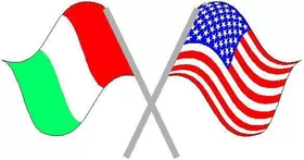 z Italian and USA flags Decal / Sticker