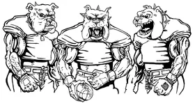 Football Bulldog Mascot Decal / Sticker 11