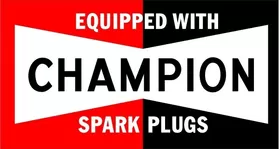 Equipped With Champion Spark Plugs Decal / Sticker 02