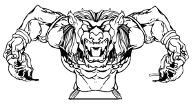 Lions Football Mascot Decal / Sticker 4