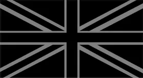 Great Britain Union Jack Flag Black and Silver Decal / Sticker 09