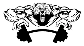 Weight Training Bear Mascot Decal / Sticker 08