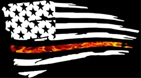 Thin Red Line True Fire American Flag Decal / Sticker 105