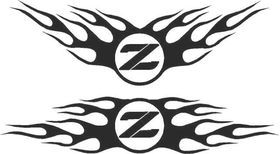 Nissan Z Flames Decal / Sticker Angle Up Design