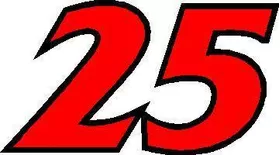 25 Race Number 2 Color France Bold Font Decal / Sticker