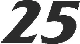 25 Race Number France Bold Font Decal / Sticker