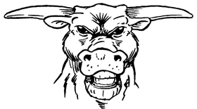 Bull Mascot Decal / Sticker 2