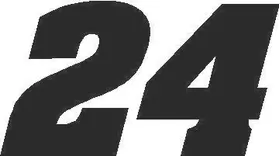 24 Race Number Aardvark Bold Font Decal / Sticker