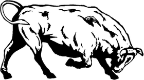 Charging Bull Mascot Decal / Sticker