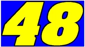 48 Race Number 2 Color Aardvark Font Decal / Sticker