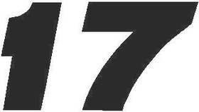 17 Race Number Decal / Sticker SOLID