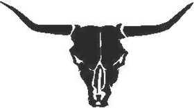 Bull Skull Longhorn Decal / Sticker 06