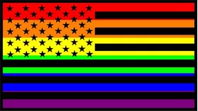 Rainbow American Flag Decal / Sticker 25