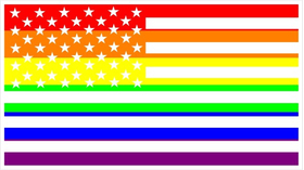 Rainbow American Flag Decal / Sticker 26